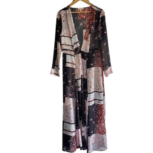 Sandy & Sid Semi-Sheer Patchwork Duster/Kimono Size Small - Picture 1 of 6